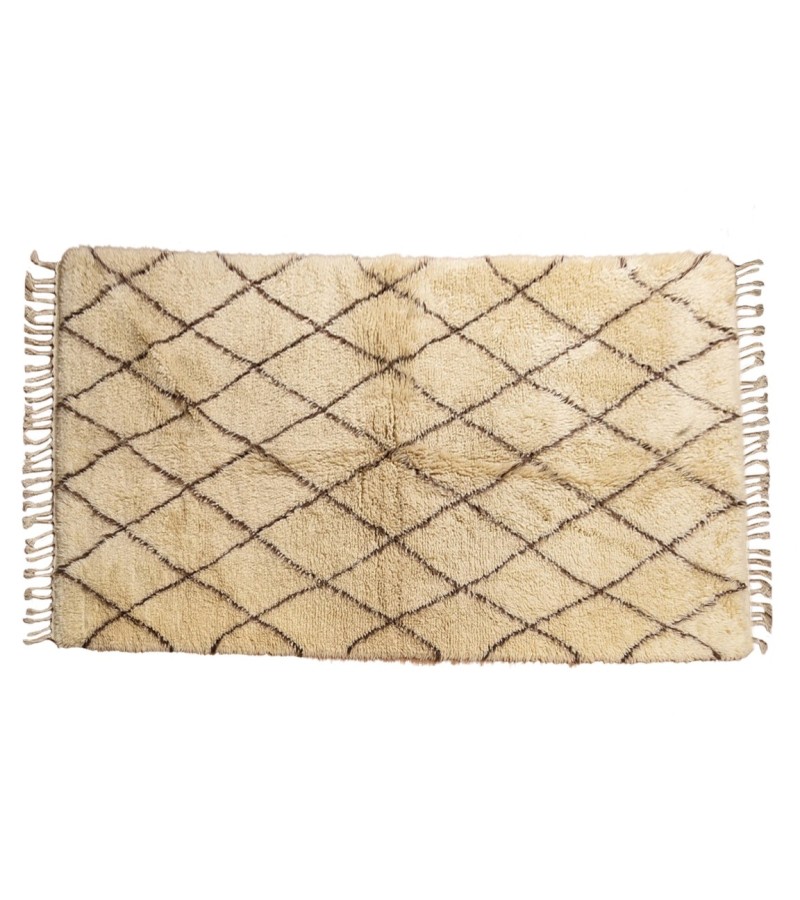 5X9 Feet . Modern Carpet, Turkish Shaggy Tulu rug ,handmade shaggy rug , Oversize Beige in Brown Details Colors high Pile Designer rug