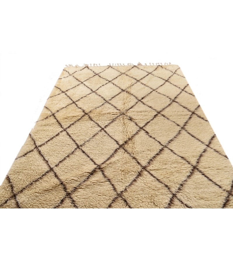 5X9 Feet . Modern Carpet, Turkish Shaggy Tulu rug ,handmade shaggy rug , Oversize Beige in Brown Details Colors high Pile Designer rug