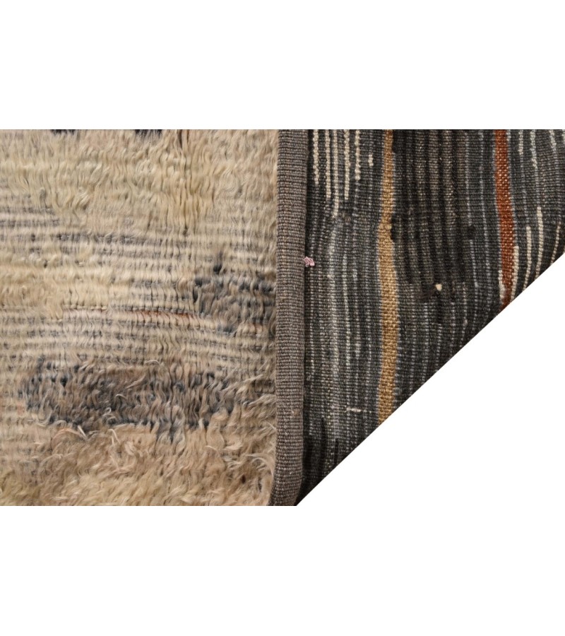 6x9 Feet. Modern Carpet, Turkish Shaggy Tulu rug ,handmade shaggy rug , Oversize Beige in Brown  Colors high Pile Designer rug