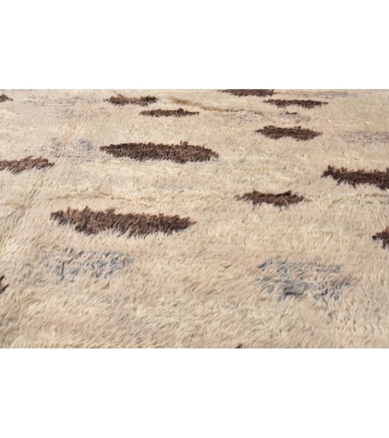 6x9 Feet. Modern Carpet, Turkish Shaggy Tulu rug ,handmade shaggy rug , Oversize Beige in Brown  Colors high Pile Designer rug