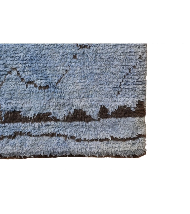 6x9 Feet. Modern Carpet, Turkish Shaggy Tulu rug ,handmade shaggy rug , Oversize Blue  in Beige Colors high Pile Designer rug