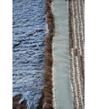 6x9 Feet. Modern Carpet, Turkish Shaggy Tulu rug ,handmade shaggy rug , Oversize Blue  in Beige Colors high Pile Designer rug