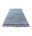 6x9 Feet. Modern Carpet, Turkish Shaggy Tulu rug ,handmade shaggy rug , Oversize Blue  in Beige Colors high Pile Designer rug