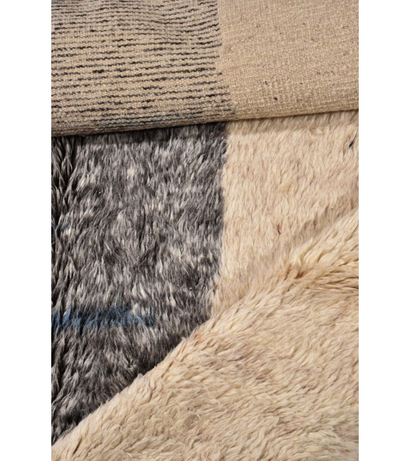 7X10 Feet . Modern Carpet, Turkish Shaggy Tulu rug ,handmade shaggy rug , Oversize Beige in Beige  details Colors high Pile Designer rug