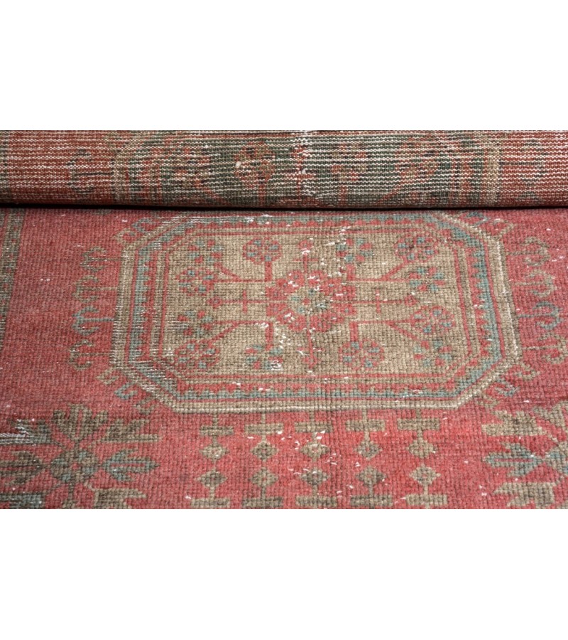 3X11 Feet . Turkish Anatolian Hand knotted Runner Rug , Faded Rug , Large Size Antiqe  PAttern Runner Rug , No Repeair Perfect Condtion Runner Rug 
