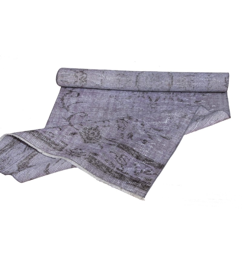 3X9 Feet . Gray Color Vintage Runner Rug , Turkish Anatolian Hand Knotted Rug , No Repair Perfect Condition , Runner Rug