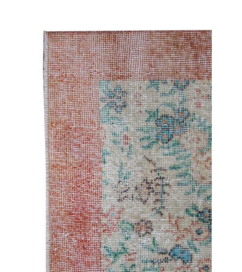6 X 10 Feet .  Turkish Hand Knotted Antique Rug , Pastel Color Rug , No Repeair Perfect Condition Rug ,  Mid-Country  Oushak Overdyed Rug