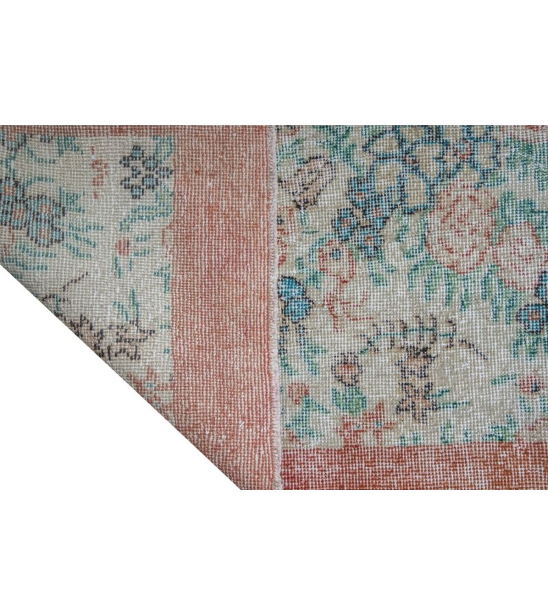 6 X 10 Feet .  Turkish Hand Knotted Antique Rug , Pastel Color Rug , No Repeair Perfect Condition Rug ,  Mid-Country  Oushak Overdyed Rug