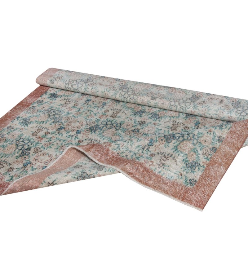 6 X 10 Feet .  Turkish Hand Knotted Antique Rug , Pastel Color Rug , No Repeair Perfect Condition Rug ,  Mid-Country  Oushak Overdyed Rug