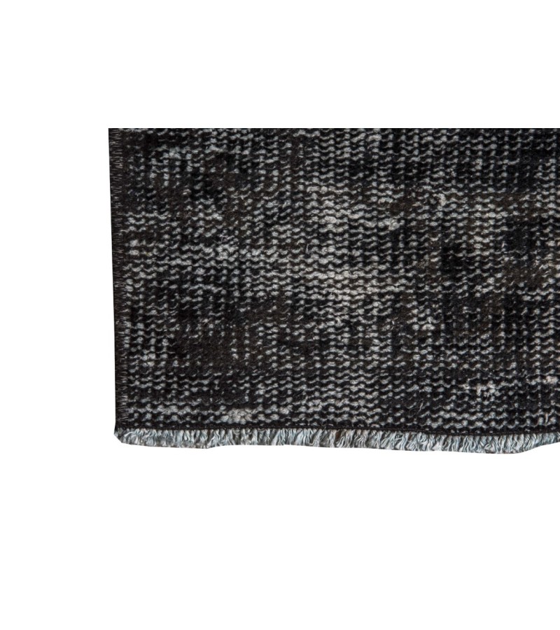 6x9 Black Color Rug , Hand KNotted Turkish Rug , Living Room Antique Rug , Anatolian Rug , No Repeair Perfect Condition