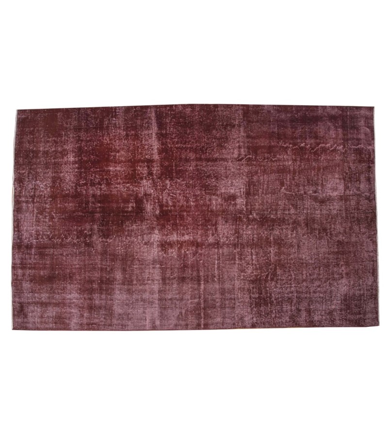 6X10 No PAttern  , Tile Brick Color Vintage Rug ,  Turkish Hand KNotted Area Rug , No Repeair Perfect condition , Vintage Anatolian  Rug