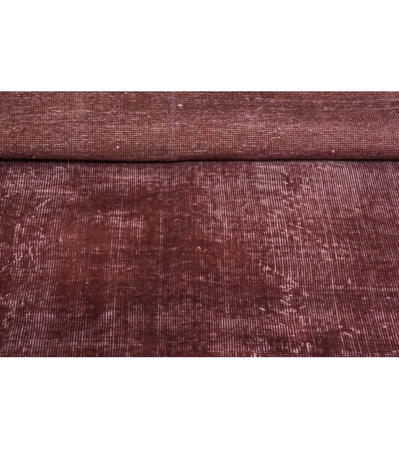 6X10 No PAttern  , Tile Brick Color Vintage Rug ,  Turkish Hand KNotted Area Rug , No Repeair Perfect condition , Vintage Anatolian  Rug