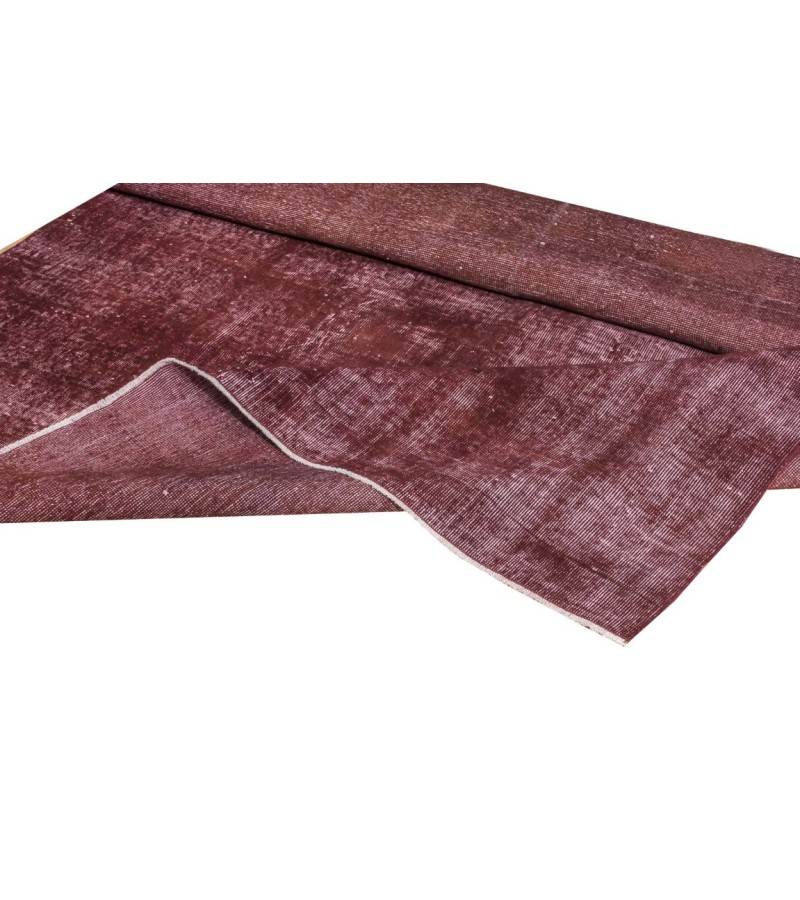 6X10 No PAttern  , Tile Brick Color Vintage Rug ,  Turkish Hand KNotted Area Rug , No Repeair Perfect condition , Vintage Anatolian  Rug