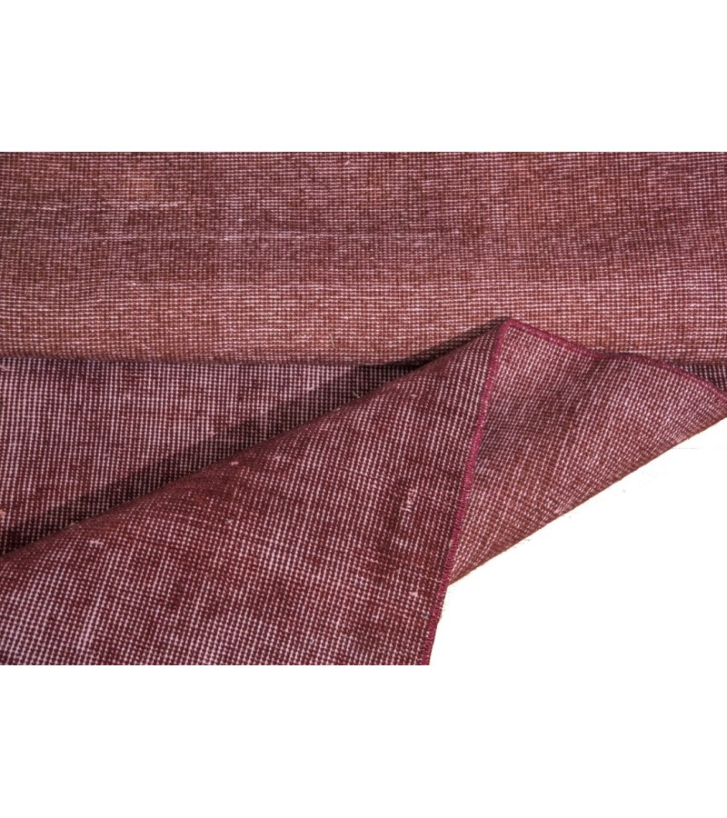 6X10 No PAttern  , Tile Brick Color Vintage Rug ,  Turkish Hand KNotted Area Rug , No Repeair Perfect condition , Vintage Anatolian  Rug