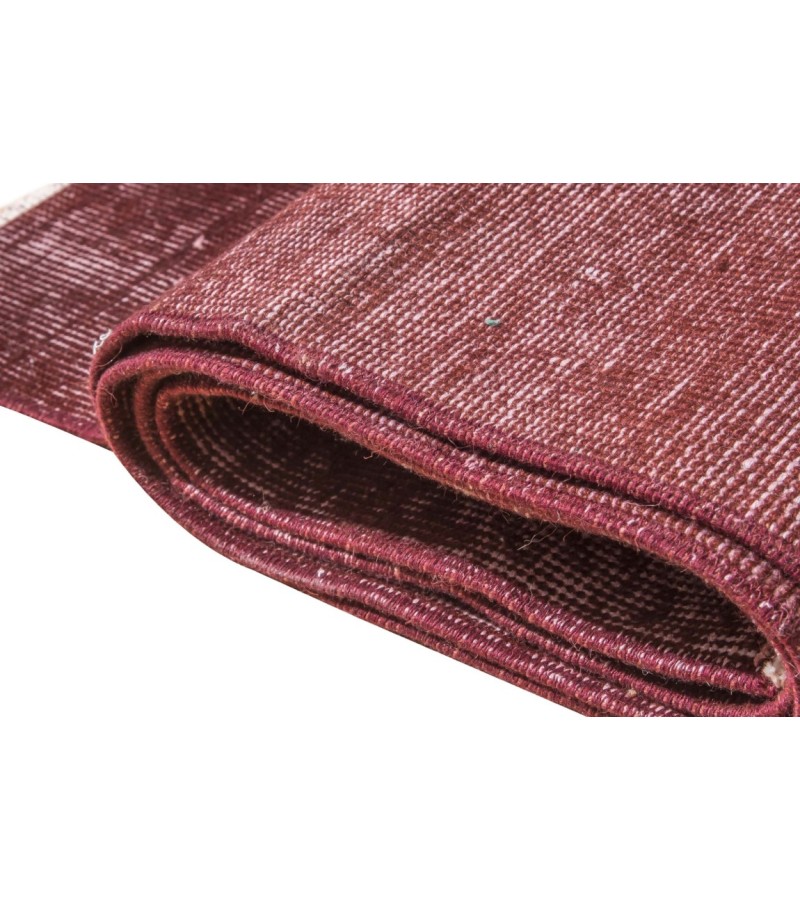 6X10 No PAttern  , Tile Brick Color Vintage Rug ,  Turkish Hand KNotted Area Rug , No Repeair Perfect condition , Vintage Anatolian  Rug