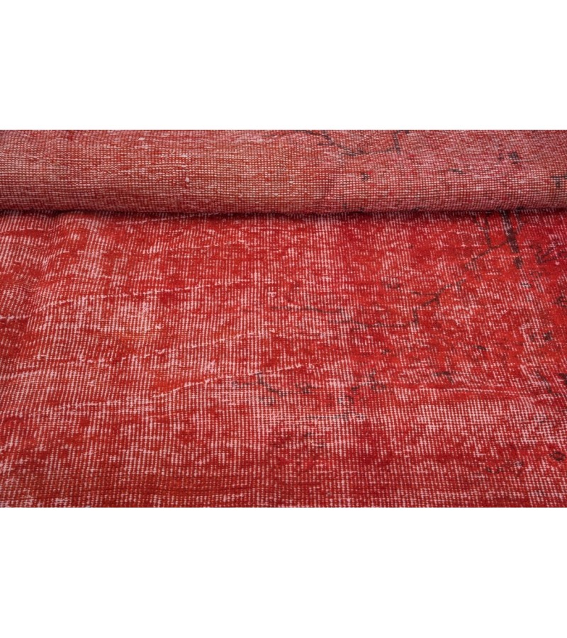 5X8 Feet . Turkish Hand Knotted Area Rug , Overdye Luxury Rug , Red Color Rug , No Repair Perfect Condition Rug