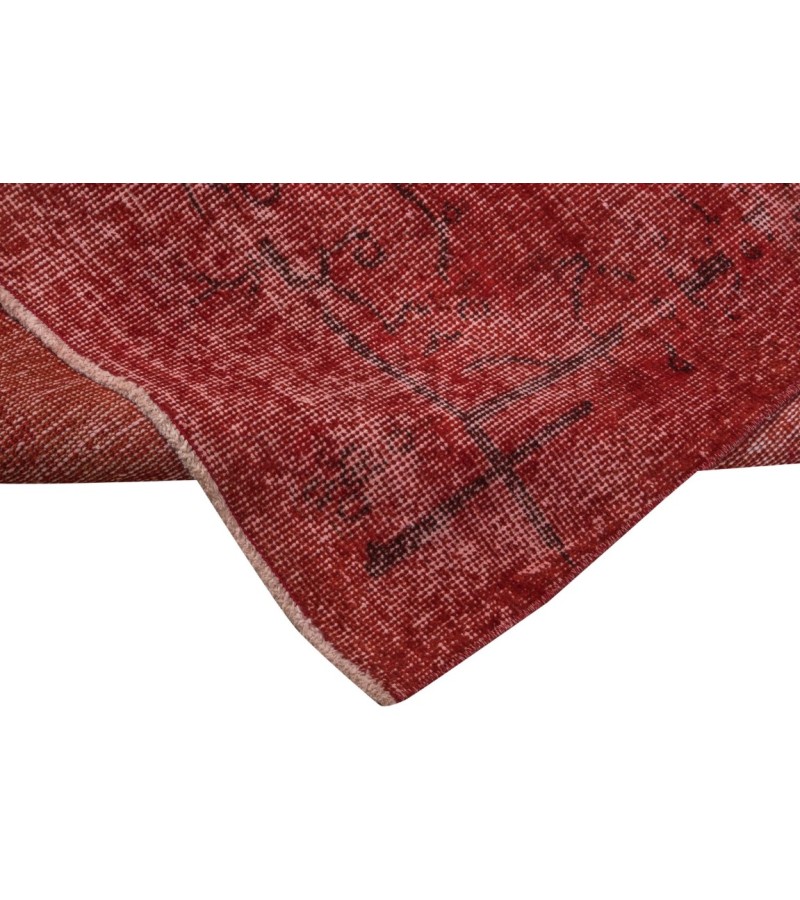 5X8 Feet . Turkish Hand Knotted Area Rug , Overdye Luxury Rug , Red Color Rug , No Repair Perfect Condition Rug