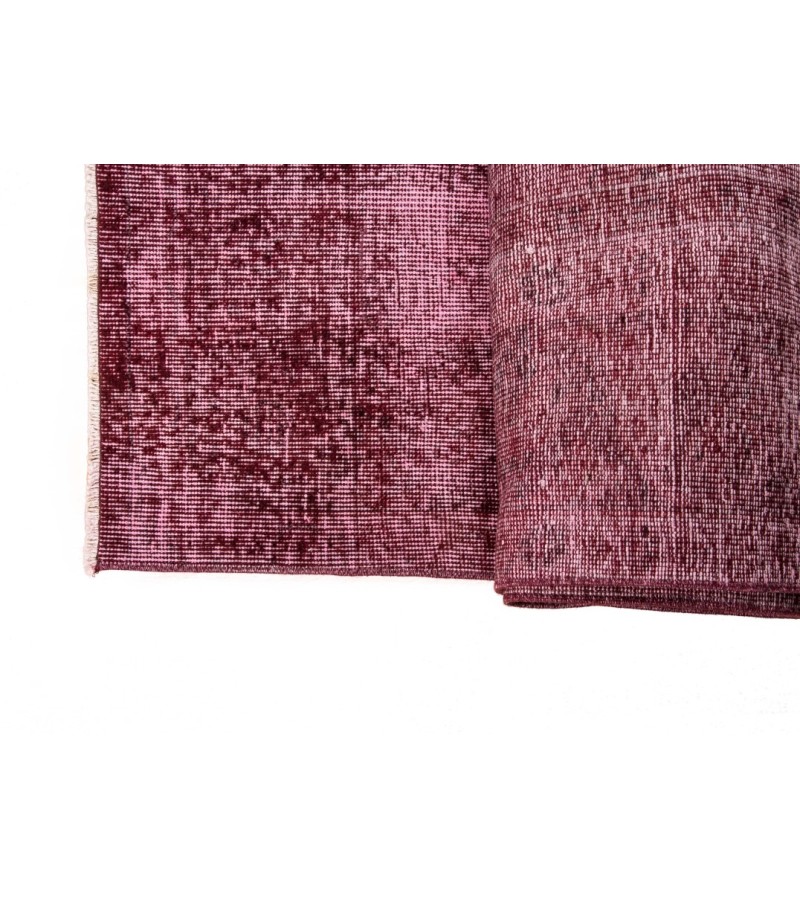 7X10 Feet . No Pattern Burgundy Color Rug , No Model  Rug , Turkish Hand KNotted Overdye Rug , PErfect Condition Rug