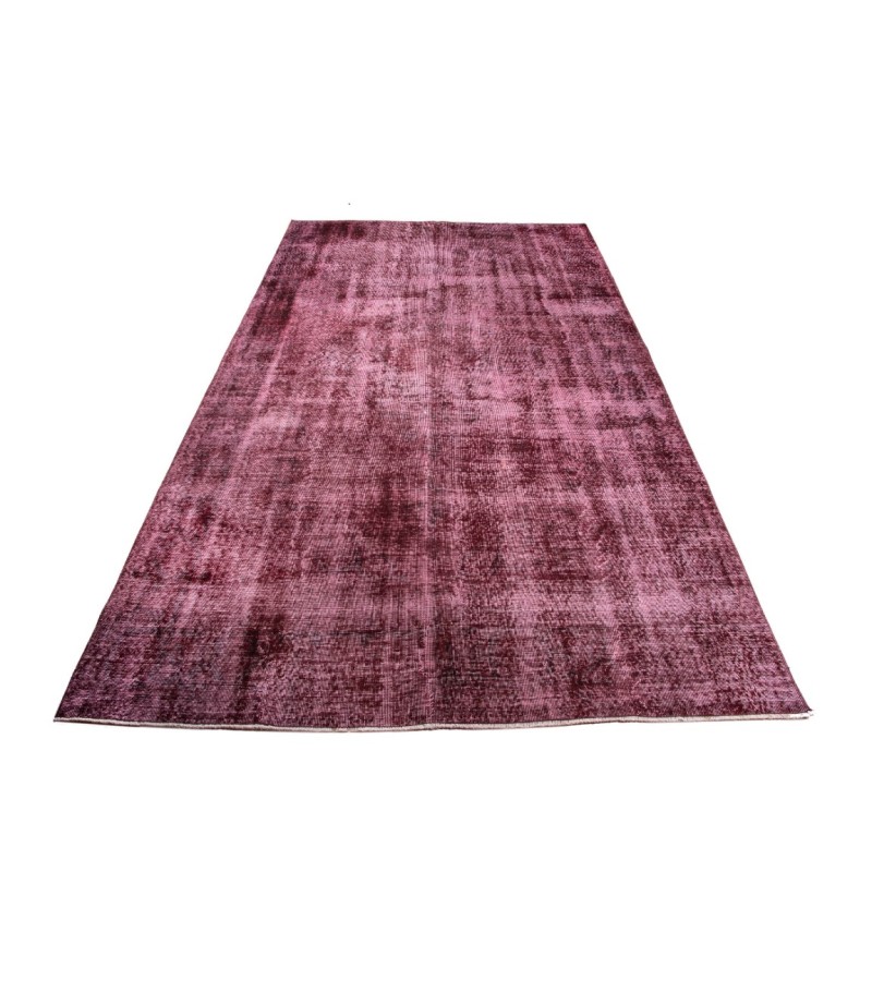 7X10 Feet . No Pattern Burgundy Color Rug , No Model  Rug , Turkish Hand KNotted Overdye Rug , PErfect Condition Rug