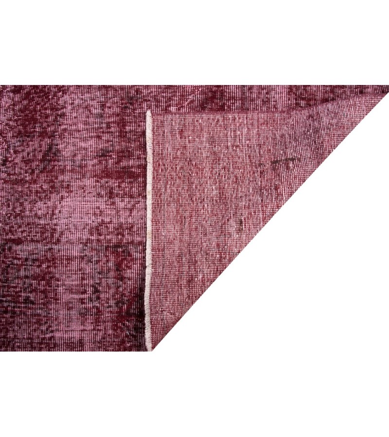 7X10 Feet . No Pattern Burgundy Color Rug , No Model  Rug , Turkish Hand KNotted Overdye Rug , PErfect Condition Rug