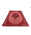 6X8 Feet .  Red Color Carving Pattern Rug , Turkish hand KNotted Rug , Muted Color Vintage Rug , PErfect Condition