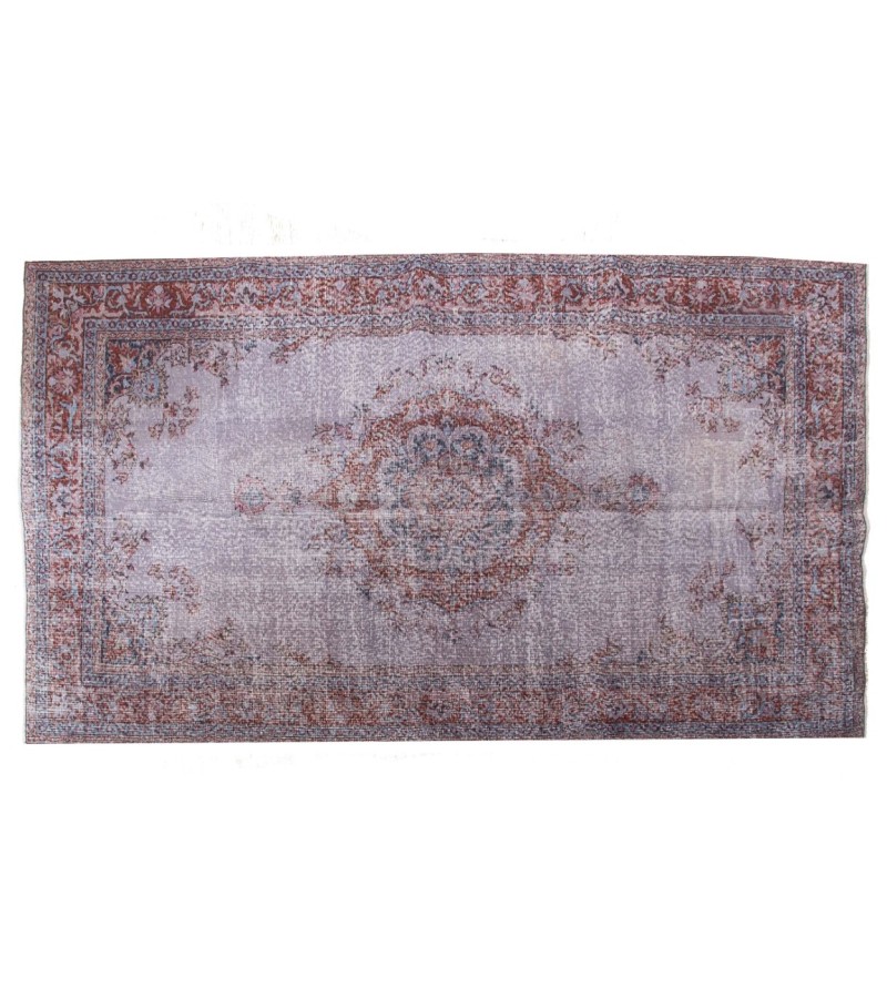 5X8 Feet . Gray Color Vintage Rug , Muted Color Rug ,  Turkish Area Rug , Hand KNotted Overdyed Carpet , No Repeair Perfect Condition
