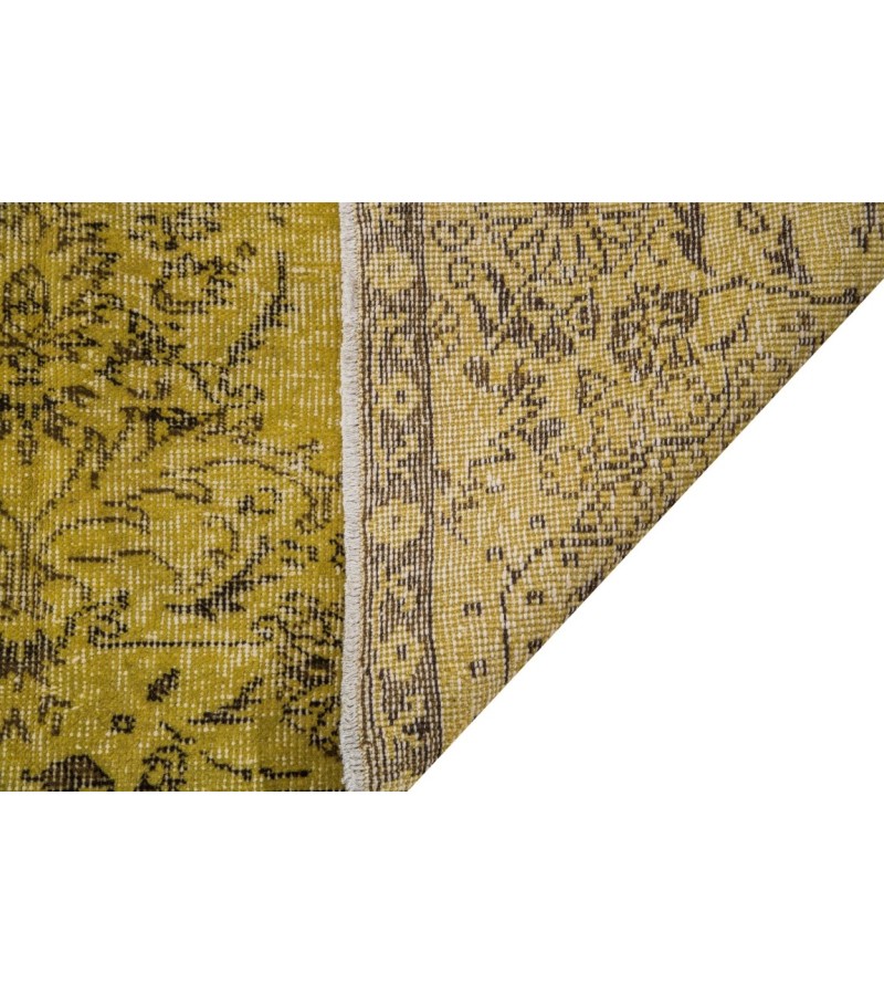 6X9 Feet  . Green Color Vintage Rug , All over Flowers Pattern Rug , Turkish Hand Knotted Rug , No Repeair PErfect condition , Antique Rug