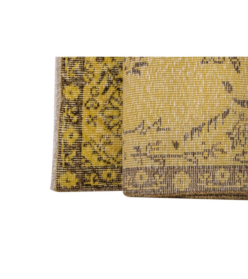 6X9 Feet  . Green Color Vintage Rug , All over Flowers Pattern Rug , Turkish Hand Knotted Rug , No Repeair PErfect condition , Antique Rug