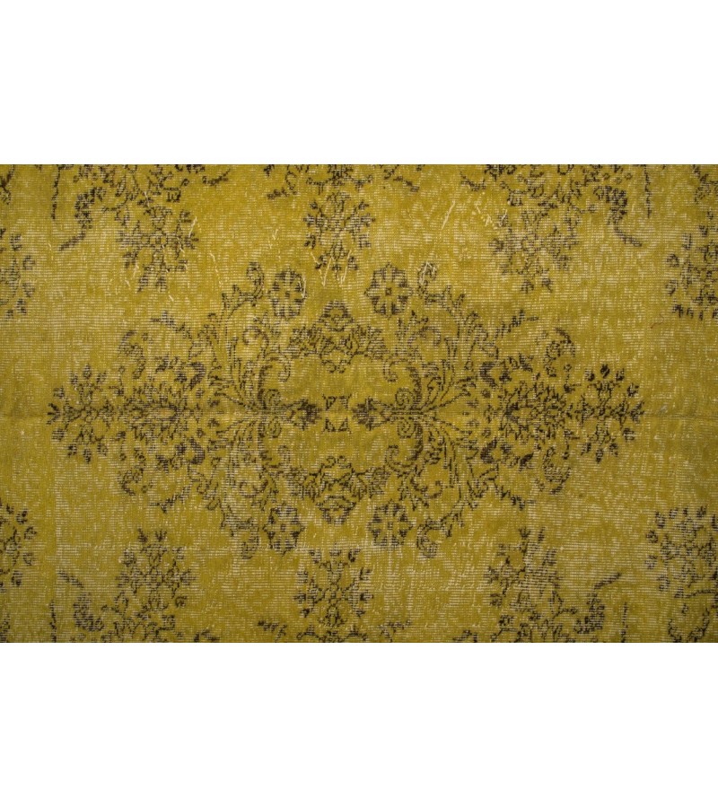 6X9 Feet  . Green Color Vintage Rug , All over Flowers Pattern Rug , Turkish Hand Knotted Rug , No Repeair PErfect condition , Antique Rug