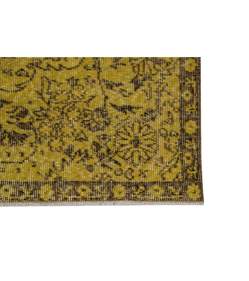 6X9 Feet  . Green Color Vintage Rug , All over Flowers Pattern Rug , Turkish Hand Knotted Rug , No Repeair PErfect condition , Antique Rug