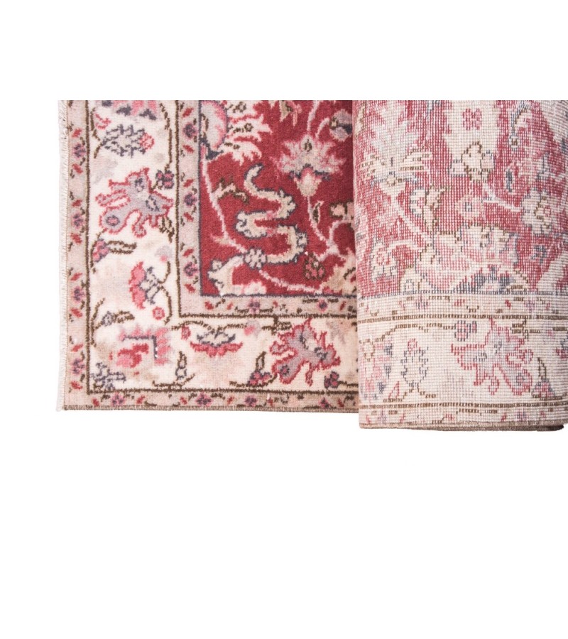 7X10 Feet . All over Flowers  PAttern Rug ,  Muted Red Color Rug , Antique Faded Rug , No Repeair Perfect Condition 