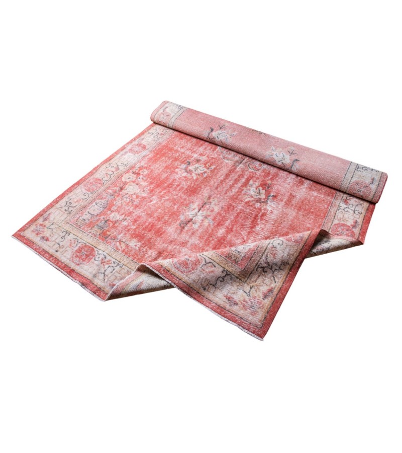 6X9 Feet . Flowers Madallion Pattern Rug , Pink Color Antique Rug , Hand Knotted Living Room Rug , Turkish Area Rug , No Repeair Perfect Condition