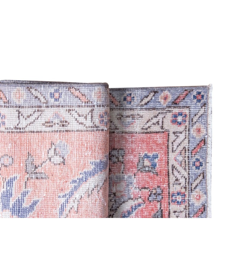 6X9 Feet . Tille brick Color Rug , Flowers Pattern Rug , Turkish Hand Knotted Rug , Muted  Living Room Rug , No Repeair PErfect Condtion