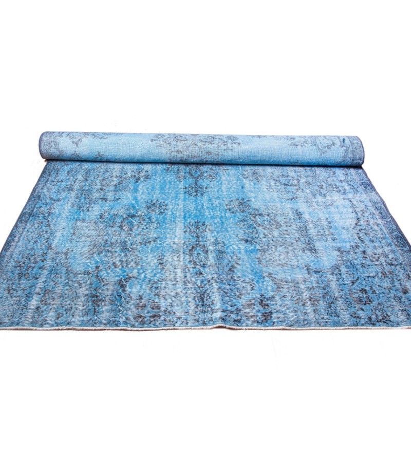 7x10 Feet . Blue Color Hand Knotted Rug , Antique Living Room Rug , Turkish Area our Rug , No Repair Perfect Condition Rug