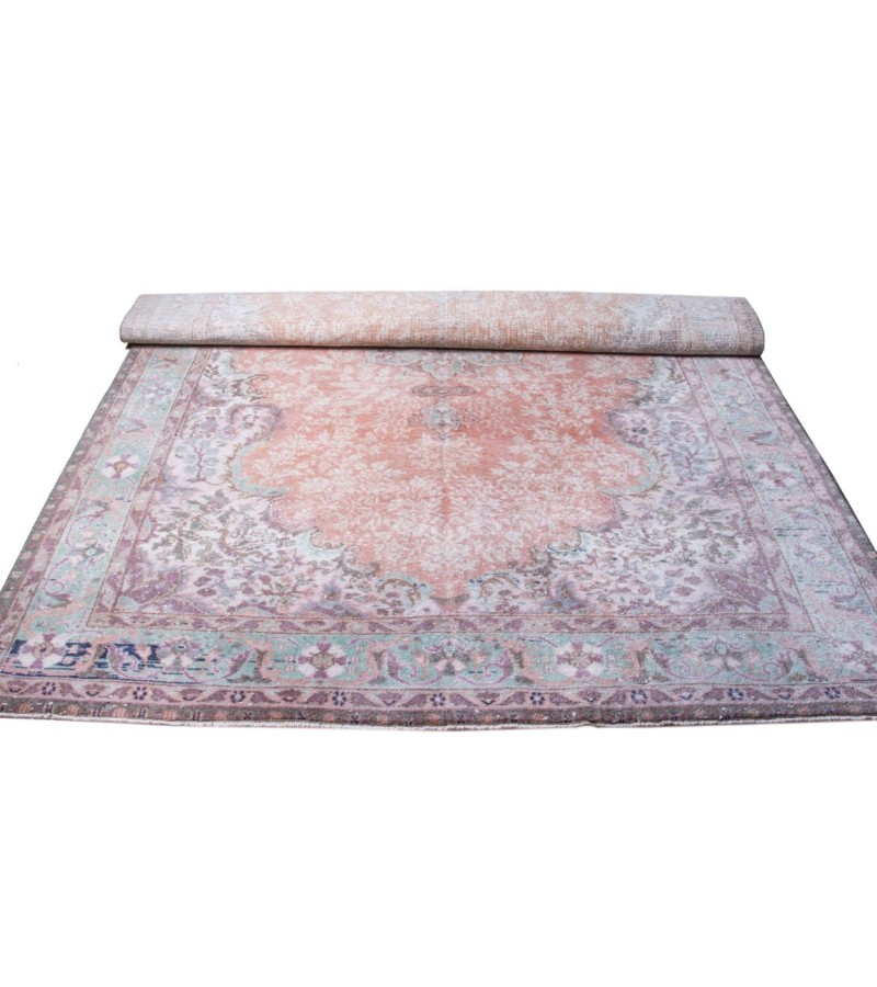 7X10 Feet . Turkish Hand  Knotted Rug , Madallion Pattern Rug , Antique Muted Color Rug , No Repeair PErfect Condition