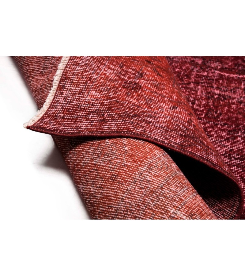 7X10 Feet . Red Color Antique Rug , Turkish Hand KNotted Rug , Plain Looking Rug , No Repeair Perfect Condition