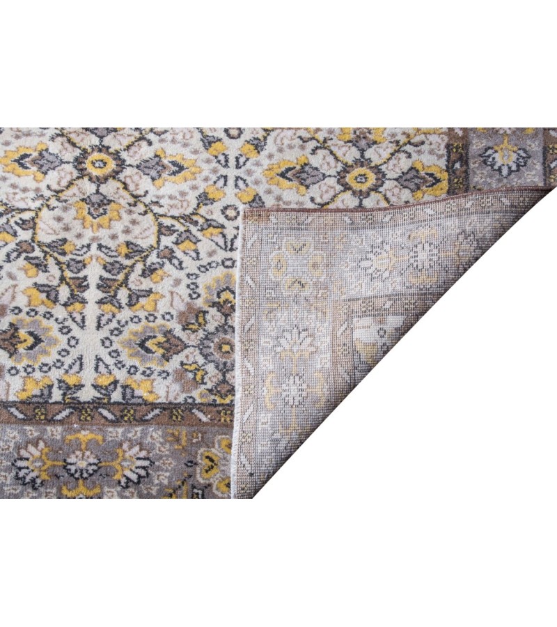 5X9 Feet . Beige Color Brown PAttern Rug , All over Flowers  Turkish Hand KNotted Rug , Anatolian  Rug , No Repeair Perfect Condition Rug