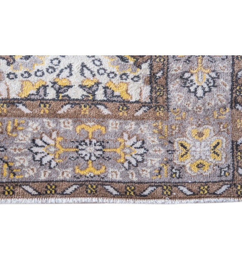 5X9 Feet . Beige Color Brown PAttern Rug , All over Flowers  Turkish Hand KNotted Rug , Anatolian  Rug , No Repeair Perfect Condition Rug