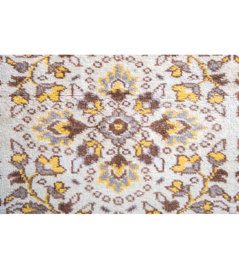 5X9 Feet . Beige Color Brown PAttern Rug , All over Flowers  Turkish Hand KNotted Rug , Anatolian  Rug , No Repeair Perfect Condition Rug
