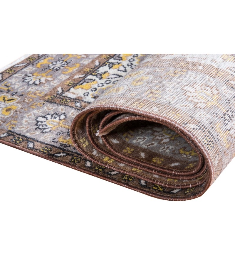 5X9 Feet . Beige Color Brown PAttern Rug , All over Flowers  Turkish Hand KNotted Rug , Anatolian  Rug , No Repeair Perfect Condition Rug