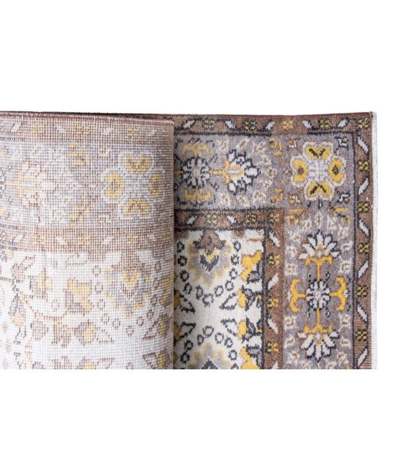 5X9 Feet . Beige Color Brown PAttern Rug , All over Flowers  Turkish Hand KNotted Rug , Anatolian  Rug , No Repeair Perfect Condition Rug