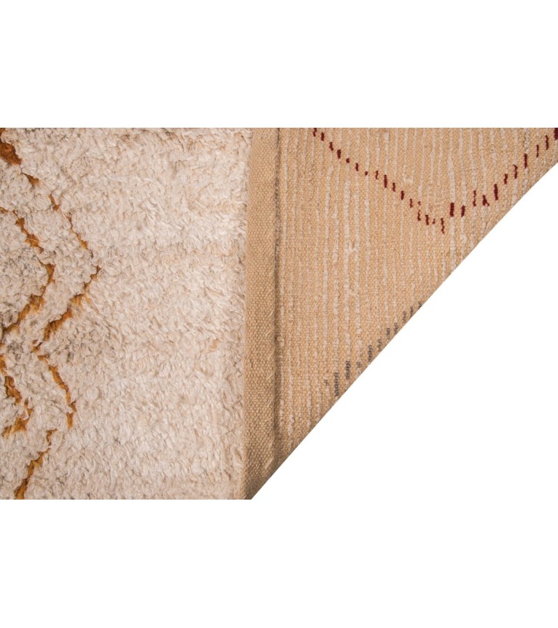6.5 X 10 Feet . Turkish Moroccon Tulu , Bohemian Style Turkish Rug , Hand Knotted Shaggy Tulu Rug  , Beige Color Rug
