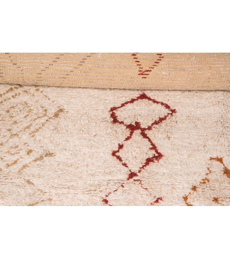6.5 X 10 Feet . Turkish Moroccon Tulu , Bohemian Style Turkish Rug , Hand Knotted Shaggy Tulu Rug  , Beige Color Rug