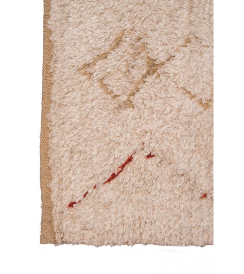 6.5 X 10 Feet . Turkish Moroccon Tulu , Bohemian Style Turkish Rug , Hand Knotted Shaggy Tulu Rug  , Beige Color Rug