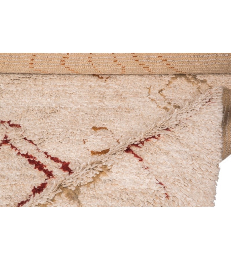 6.5 X 10 Feet . Turkish Moroccon Tulu , Bohemian Style Turkish Rug , Hand Knotted Shaggy Tulu Rug  , Beige Color Rug