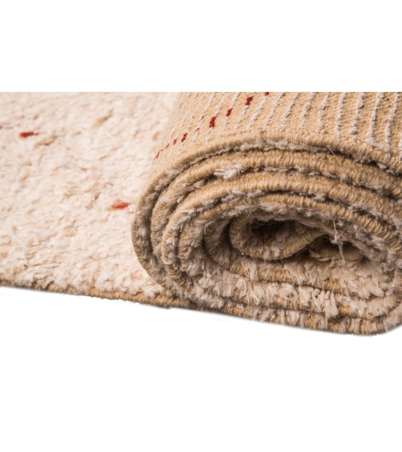 6.5 X 10 Feet . Turkish Moroccon Tulu , Bohemian Style Turkish Rug , Hand Knotted Shaggy Tulu Rug  , Beige Color Rug