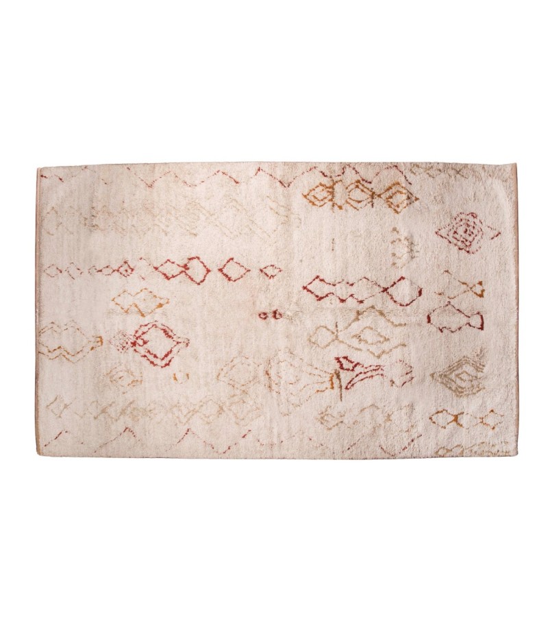 6.5 X 10 Feet . Turkish Moroccon Tulu , Bohemian Style Turkish Rug , Hand Knotted Shaggy Tulu Rug  , Beige Color Rug