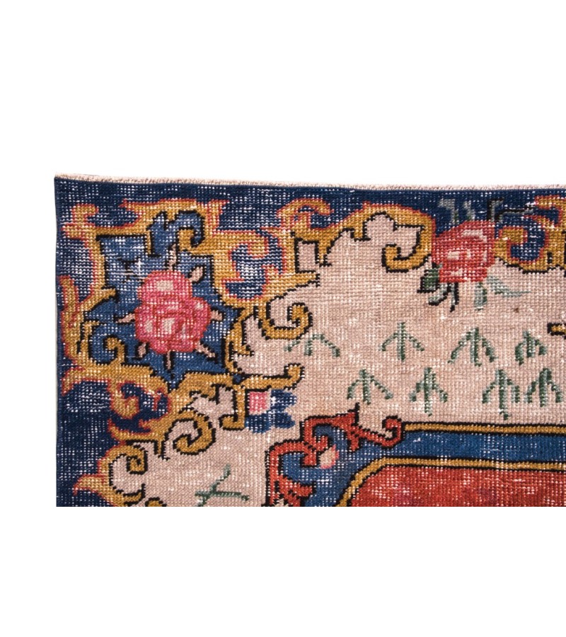 6X10 Feet . Turkish Hand KNotted  Area Rug , Hand Made Rug , Overdyed Pastel Color Rug , No Repeair Perfect Condition Rug