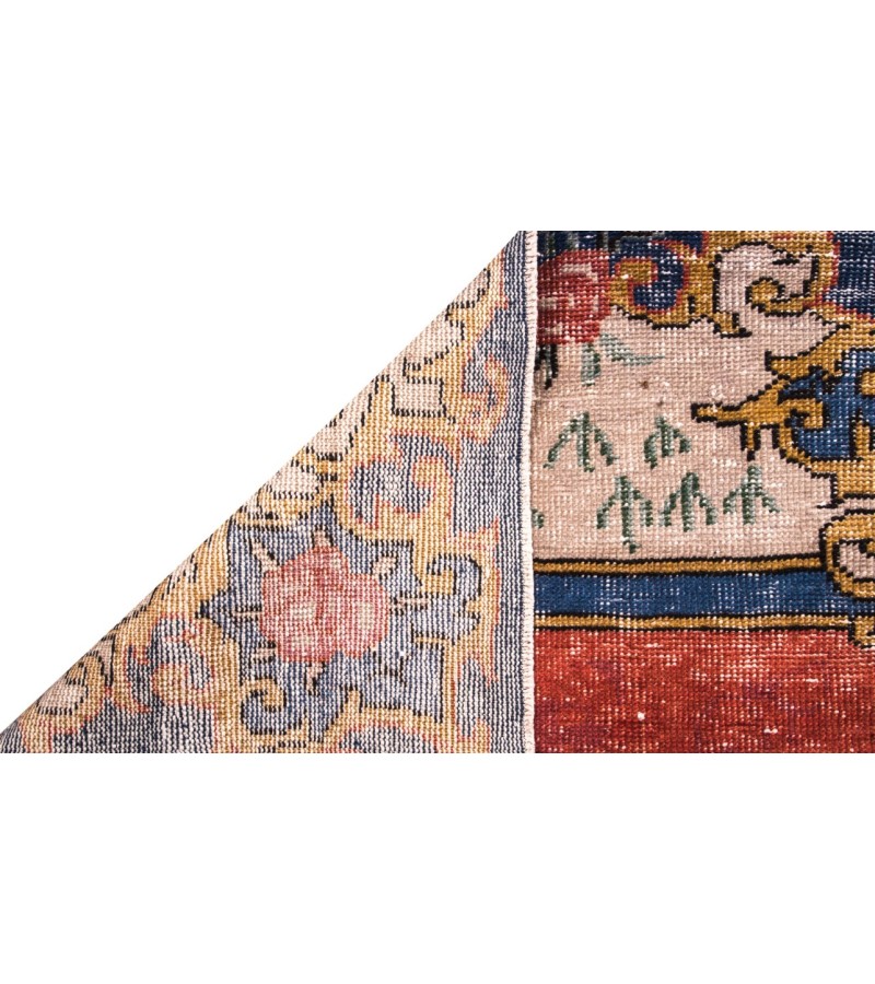 6X10 Feet . Turkish Hand KNotted  Area Rug , Hand Made Rug , Overdyed Pastel Color Rug , No Repeair Perfect Condition Rug