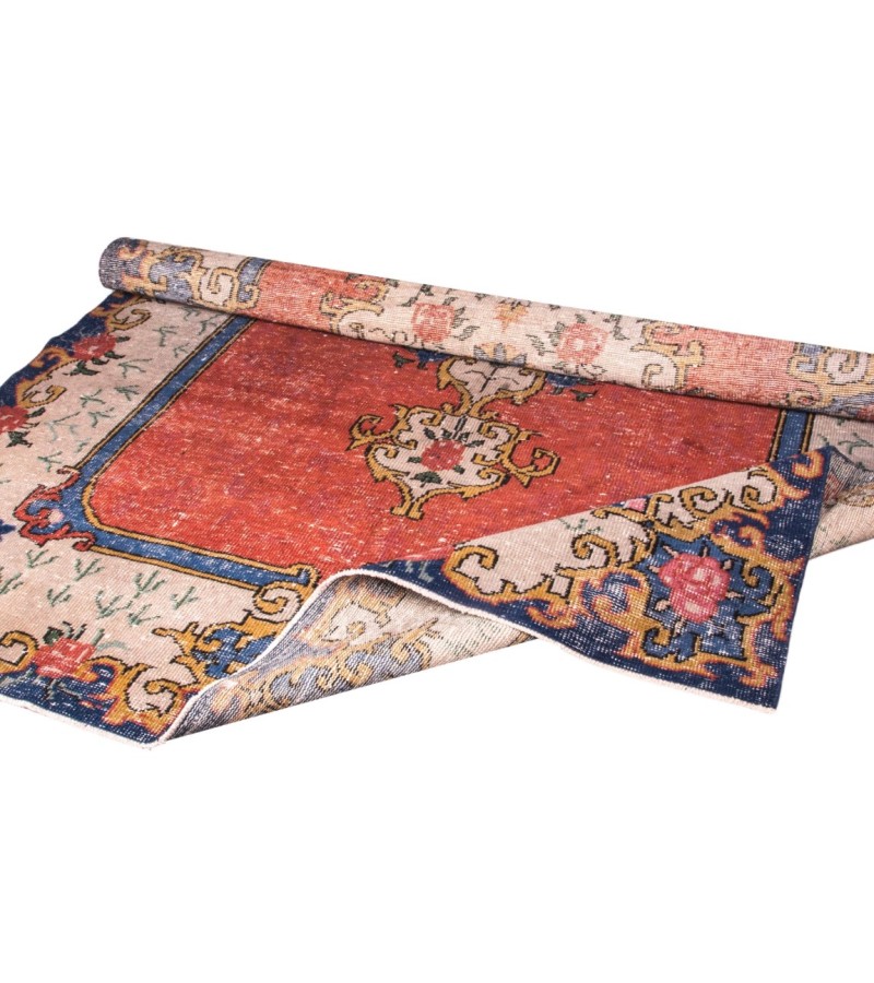 6X10 Feet . Turkish Hand KNotted  Area Rug , Hand Made Rug , Overdyed Pastel Color Rug , No Repeair Perfect Condition Rug